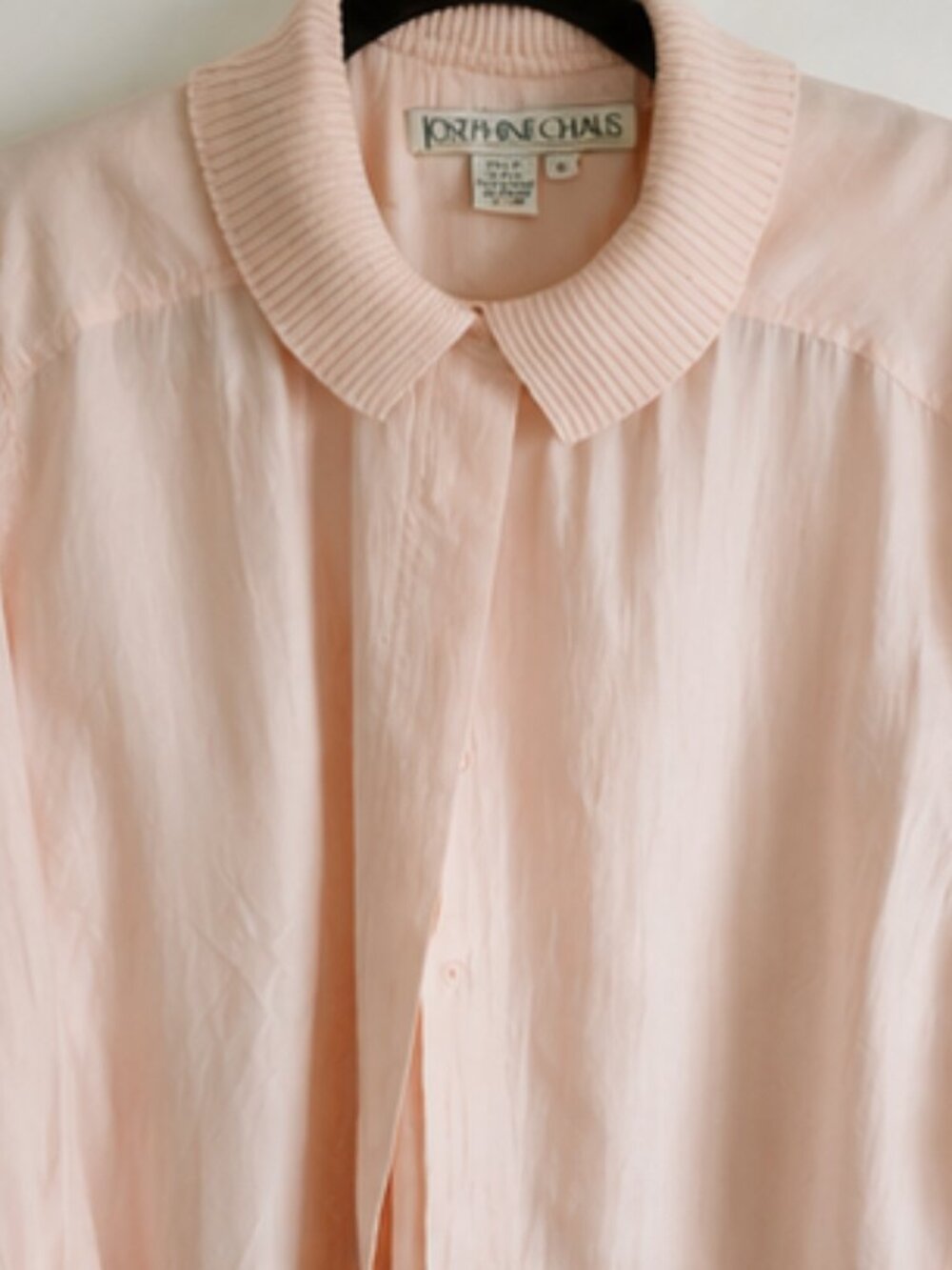 100% Silk Vintage Josephine Chaus Blouse Pink Size 12 Soft Feminine